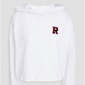 RAG & BONE Cropped appliquéd cotton-jersey hoodie XS